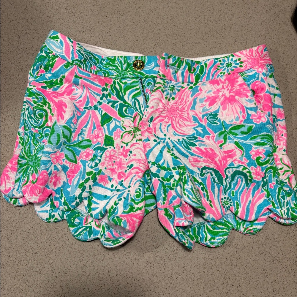 Lilly Pulitzer Pink and Green Floral Women Shorts